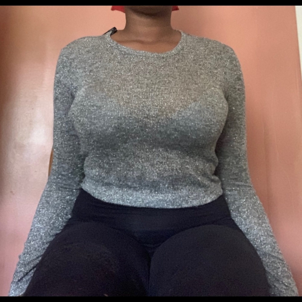 Sparkly silver top